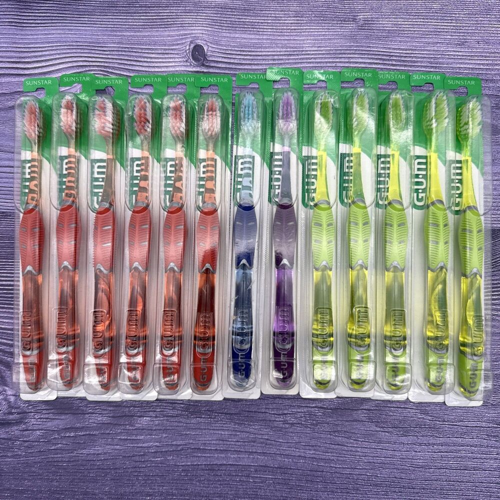 13 LOT GUM 525 Technique Deep Clean Toothbrush, Compact Soft Bristles Sunstar